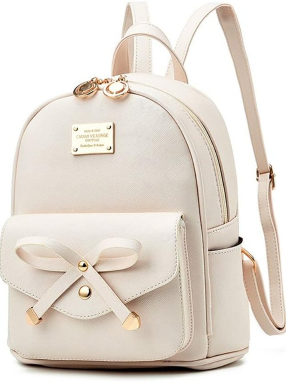 Cute Mini Leather Backpack Purse for Girls with Bowknot Detail - Stylish
